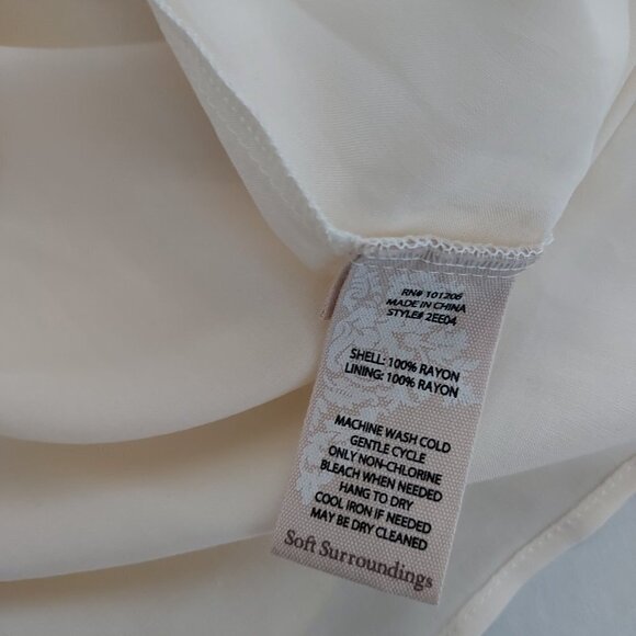 Soft Surroundings Navarre Gauze Long Sleeve Embroidered Cream Tunic Top - Picture 2 of 8